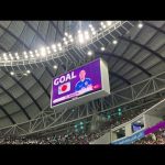 【カタールW杯】日本vsクロアチア　前田大然（Celtic FC）の先制ゴールシーン （メインスタンド最前列から撮影）