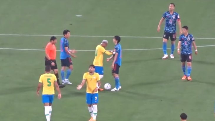 田中碧のファール？その後、ネイマールが田中碧をどつく！日本代表vsブラジル代表 【サッカー】APAN vs Brazil 2022/06/06 現地観戦