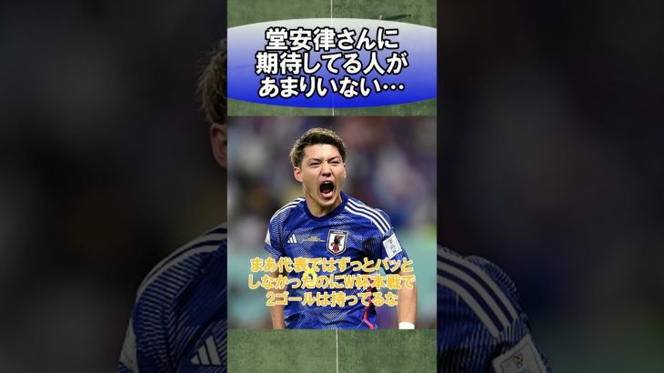 堂安律さんに期待してる人があまりいない…