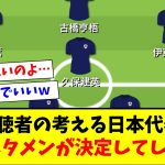 【激アツ】サッカー日本代表、最強スタメンが決定してしまうｗｗｗｗｗｗｗｗ