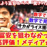 【数字で見る冨安健洋‼】現地で高評価！なぜ冨安を狙わなかった？パレスのアーセナルDF獲得に海外メディアが疑問！退団のぺぺ実はゴール関与効率はサカ以上⁉今夏のライス獲得に貢献？サカが明かす！