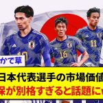 【最新】日本代表選手の市場価値発表！！！→久保が別格すぎると話題にwww【2chサッカー】