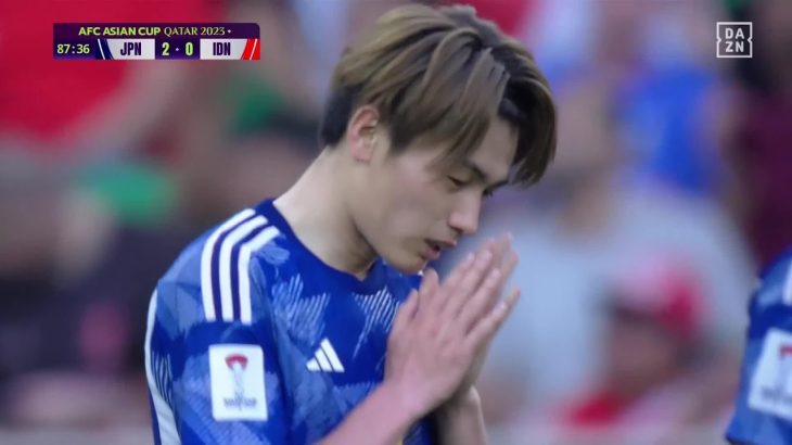 【速報】上田綺世がオウンゴール誘発、ハットトリックならずも貴重な3点目をもたらす｜AFCアジアカップ 日本×インドネシア