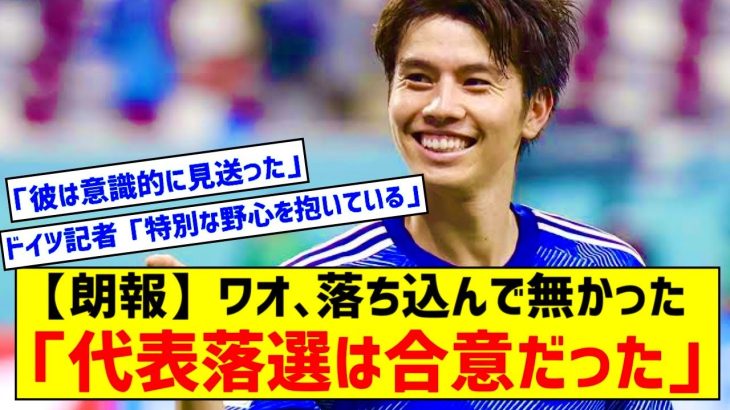 【朗報】田中碧さん、アジア杯メンバー落選に独報道「意識的にアジアカップ出場を見送った」