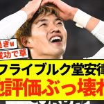 【悲報】フライブルク堂安律さん、ドイツ現地紙をぶっ壊すことしかできないw