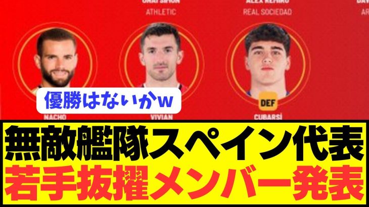 【速報】W杯で日本に敗戦したスペイン代表のEUROメンバーがコチラ！！！！！
