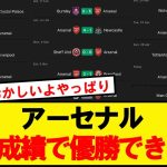 【悲報】アーセナル、どれだけ勝っても優勝できない…