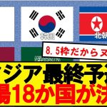 【速報】アジア最終予選、出場18か国がこちらです！！！