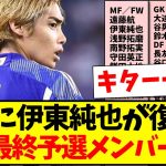 【速報】ついに伊東純也が復活へ、W杯最終予選メンバー発表