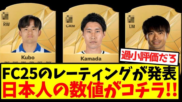 【超速報】FC25のレーティングが発表、日本人の数値がコチラ！！