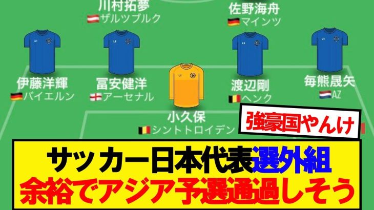 サッカー日本代表の選外組でスタメン組んだ結果wwwwww