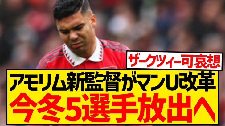 【バーゲン】マンU新指揮官アモリムが大改革、今冬ベテラン含む5選手を放出へ！！！！！！