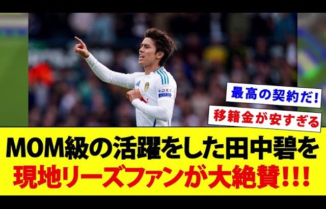 絶好調の田中碧、現地リーズファンからの評価が爆上がりwwwww【海外の反応】