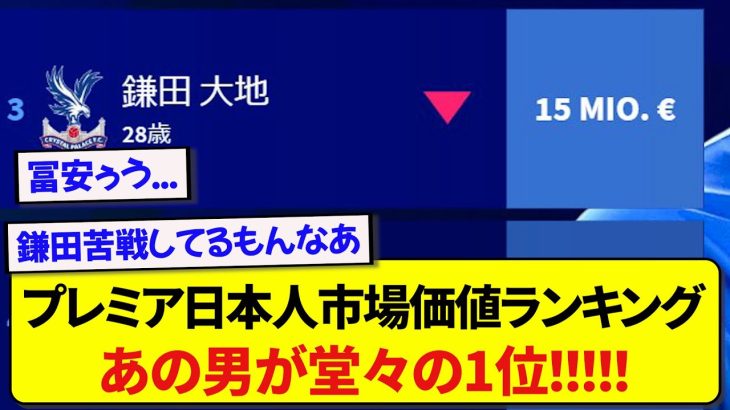 【最新】プレミアリーグの日本人市場価値ランキングがこちらです！！！！！