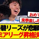 【祝報】田中所属のリーズユナイテッド、悲願のプレミアリーグ昇格決定！！！！！