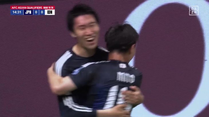 【速報】日本が鎌田大地のゴールで先制！A代表デビューの三戸舜介がドンピシャクロス！｜FIFAワールドカップ26 AFCアジア最終予選第10節 日本×インドネシア