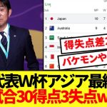 【レべチ】最強日本代表さん、とんでもない成績でアジア最終予選を終えてしまうwwwww