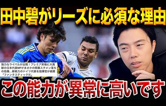 リーズの中盤に田中碧が絶対に必要な理由を解説します。【レオザ切り抜き】